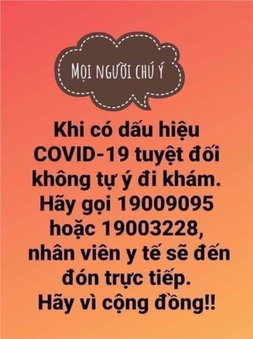 Khi có dấu hiệu COVID-19.